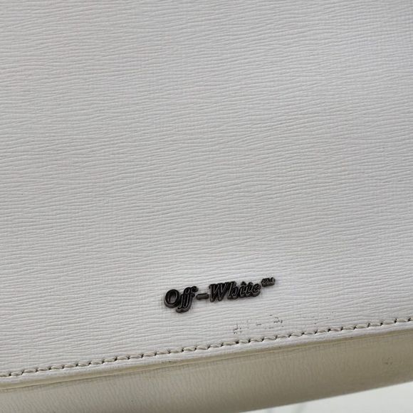 Off White Binder Clip Flap Bag Striped Leather Small Black, White - Picture 8 of 9